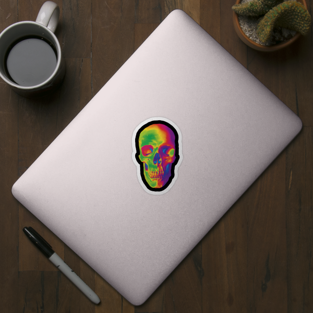 Rainbow Skull by childofthecorn